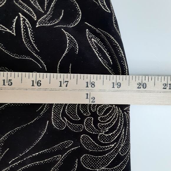 Vintage 90s Cocktail Dress Button Front Waistcoat Mini Velour Black Brocade Sexy - Picture 15 of 16